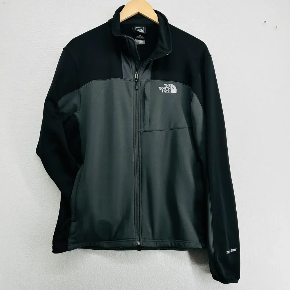 THE NORTH FACE Sweatshirt Mens L TKA Stretch Thermal Fleece Full Zip Black